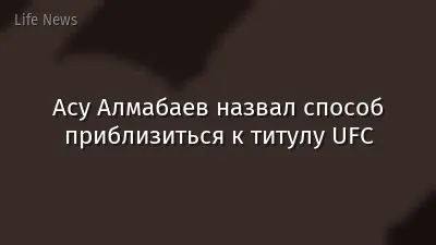 Асу Алмабаев назвал способ приблизиться к титулу UFC