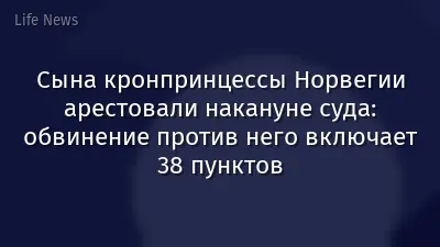 Сына кронпринцессы Норвегии арестовали накануне суда: обвинение против него включает 38 пунктов