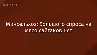 Минсельхоз: Большого спроса на мясо сайгаков нет