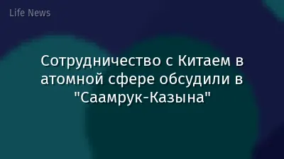Сотрудничество с Китаем в атомной сфере обсудили в "Саамрук-Казына"