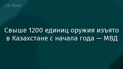 Свыше 1200 единиц оружия изъято в Казахстане с начала года — МВД