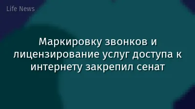 Маркировку звонков и лицензирование услуг доступа к интернету закрепил сенат