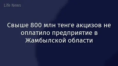 Свыше 800 млн тенге акцизов не оплатило предприятие в Жамбылской области