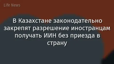 В Казахстане законодательно закрепят разрешение иностранцам получать ИИН без приезда в страну