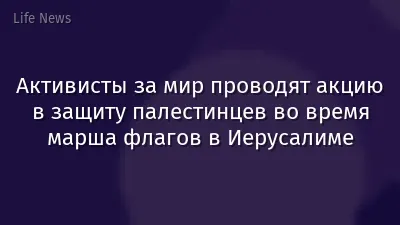 Активисты за мир проводят акцию в защиту палестинцев во время марша флагов в Иерусалиме