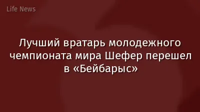 Лучший вратарь молодежного чемпионата мира Шефер перешел в «Бейбарыс»