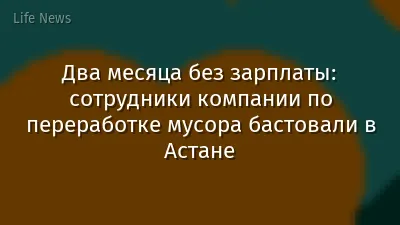 Два месяца без зарплаты: сотрудники компании по переработке мусора бастовали в Астане