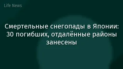 Смертельные снегопады в Японии: 30 погибших, отдалённые районы занесены