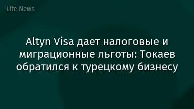 Altyn Visa дает налоговые и миграционные льготы: Токаев обратился к турецкому бизнесу