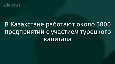 В Казахстане работают около 3800 предприятий с участием турецкого капитала