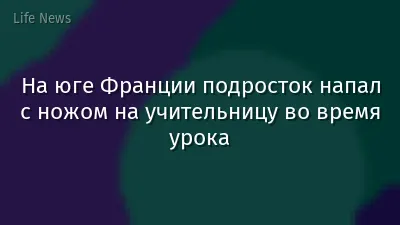 На юге Франции подросток напал с ножом на учительницу во время урока