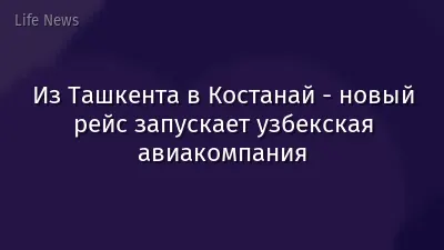 Из Ташкента в Костанай - новый рейс запускает узбекская авиакомпания