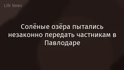 Солёные озёра пытались незаконно передать частникам в Павлодаре