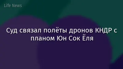 Суд связал полёты дронов КНДР с планом Юн Сок Ёля