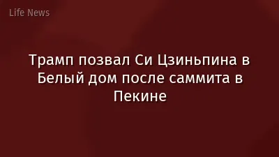 Трамп позвал Си Цзиньпина в Белый дом после саммита в Пекине