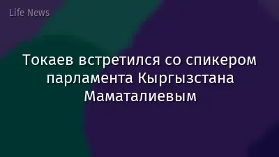 Токаев встретился со спикером парламента Кыргызстана Маматалиевым