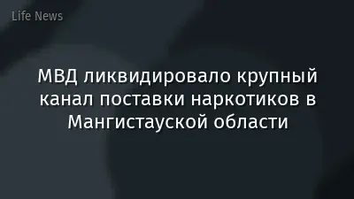 МВД ликвидировало крупный канал поставки наркотиков в Мангистауской области