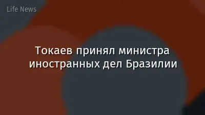 Токаев принял министра иностранных дел Бразилии