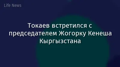 Токаев встретился с председателем Жогорку Кенеша Кыргызстана