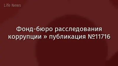 Фонд-бюро расследования коррупции » публикация №11716