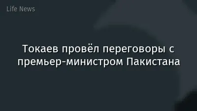 Токаев провёл переговоры с премьер-министром Пакистана