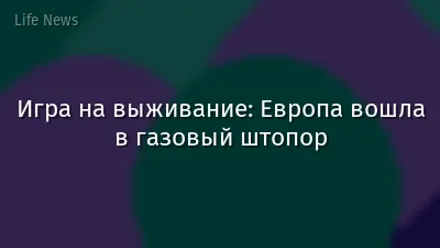 Игра на выживание: Европа вошла в газовый штопор