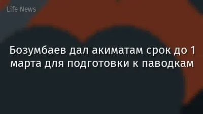 Бозумбаев дал акиматам срок до 1 марта для подготовки к паводкам