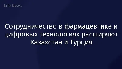 Сотрудничество в фармацевтике и цифровых технологиях расширяют Казахстан и Турция