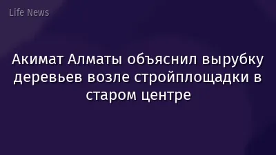 Акимат Алматы объяснил вырубку деревьев возле стройплощадки в старом центре