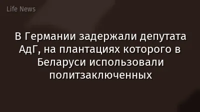 В Германии задержали депутата АдГ, на плантациях которого в Беларуси использовали политзаключенных