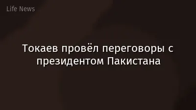 Токаев провёл переговоры с президентом Пакистана