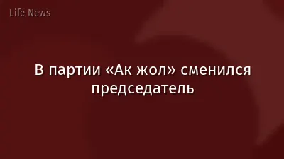 В партии «Ак жол» сменился председатель