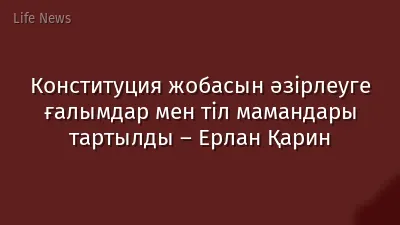 Конституция жобасын әзірлеуге ғалымдар мен тіл мамандары тартылды – Ерлан Қарин