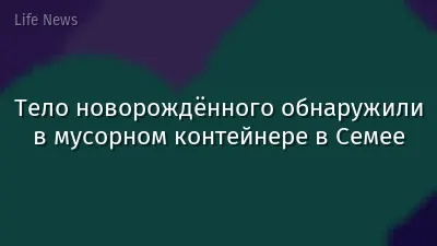 Тело новорождённого обнаружили в мусорном контейнере в Семее