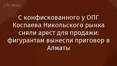 С конфискованного у ОПГ Коспаева Никольского рынка сняли арест для продажи: фигурантам вынесли приговор в Алматы