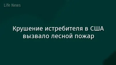 Крушение истребителя в США вызвало лесной пожар