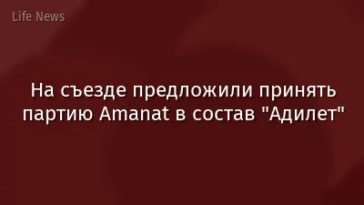 На съезде предложили принять партию Amanat в состав "Адилет"