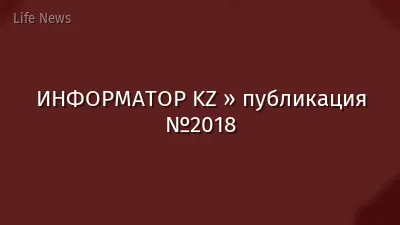 ИНФОРМАТОР KZ » публикация №2018
