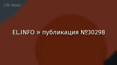EL.INFO » публикация №30298