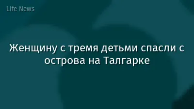 Женщину с тремя детьми спасли с острова на Талгарке