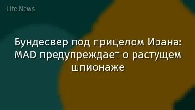 Бундесвер под прицелом Ирана: MAD предупреждает о растущем шпионаже
