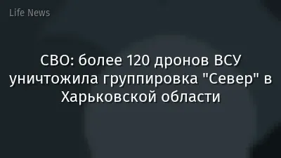 СВО: более 120 дронов ВСУ уничтожила группировка "Север" в Харьковской области