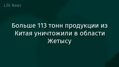 Больше 113 тонн продукции из Китая уничтожили в области Жетысу