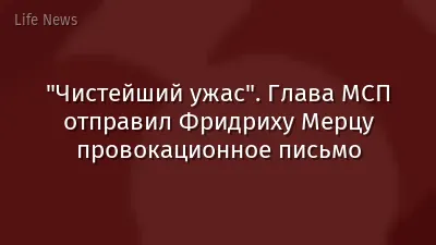 "Чистейший ужас". Глава МСП отправил Фридриху Мерцу провокационное письмо