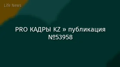 PRO КАДРЫ KZ » публикация №53958