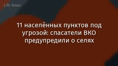 11 населённых пунктов под угрозой: спасатели ВКО предупредили о селях