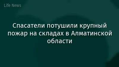 Спасатели потушили крупный пожар на складах в Алматинской области