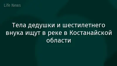 Тела дедушки и шестилетнего внука ищут в реке в Костанайской области
