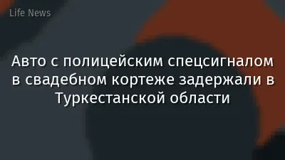 Авто с полицейским спецсигналом в свадебном кортеже задержали в Туркестанской области