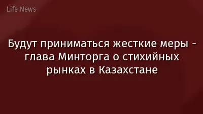 Будут приниматься жесткие меры - глава Минторга о стихийных рынках в Казахстане